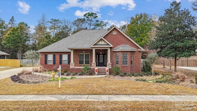 view of front of home featuring covered porch