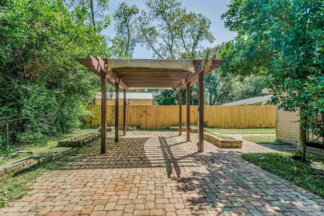 view of patio with a pergola