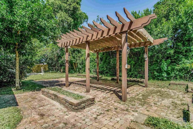 view of patio / terrace with a pergola