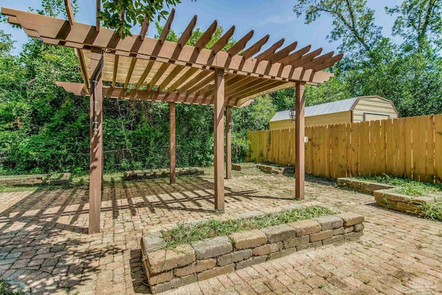 view of patio / terrace with a pergola