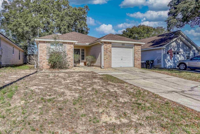 single story home featuring a garage