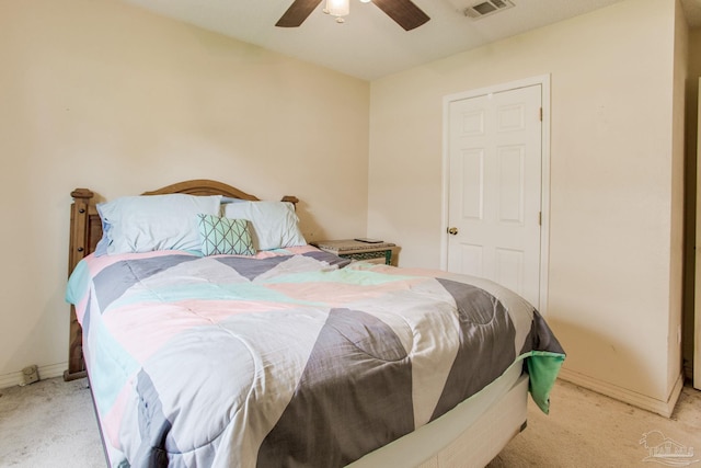 7909 Red Bean Dr, Pensacola, FL 32526 - bedroom featuring light carpet and ceiling fan