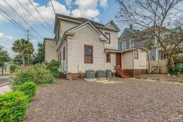 view of front of home with central AC unit