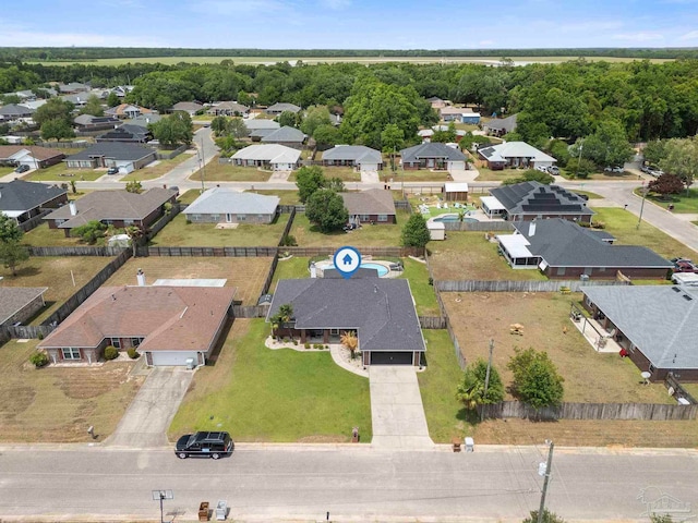 bird's eye view featuring a residential view