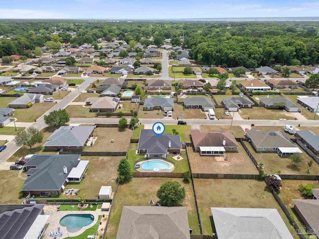 drone / aerial view featuring a residential view