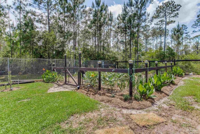 view of yard featuring fence