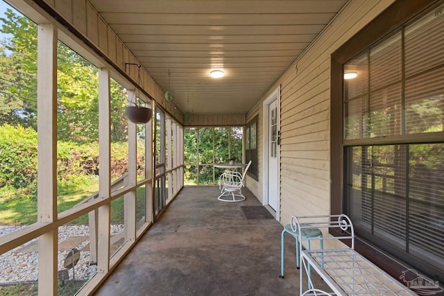 view of unfurnished sunroom