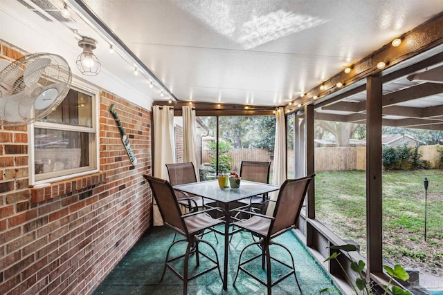 view of unfurnished sunroom