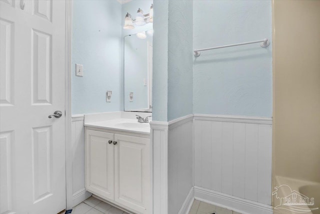 bathroom featuring vanity and tile patterned floors