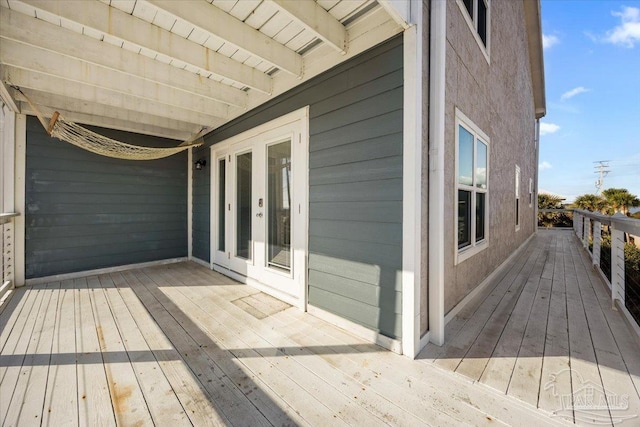 deck featuring french doors