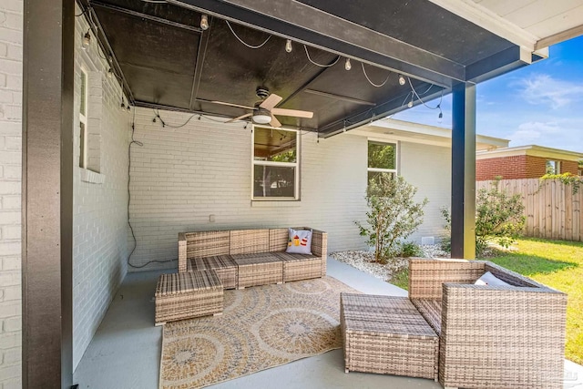 view of patio / terrace featuring an outdoor hangout area