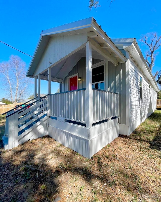 exterior space with a porch