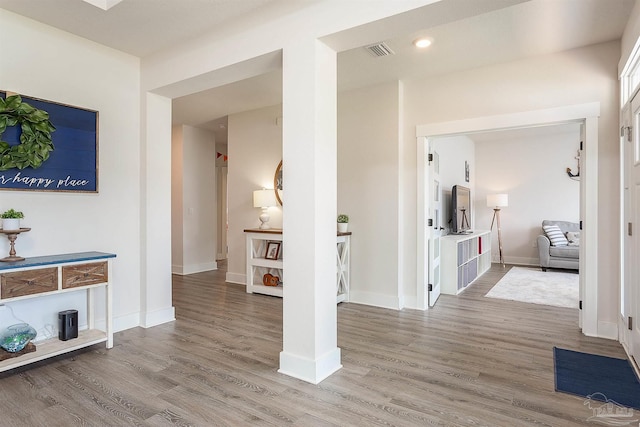 3564 Sailfish Dr, Gulf Breeze, FL 32563 - hallway featuring wood finished floors and recessed lighting