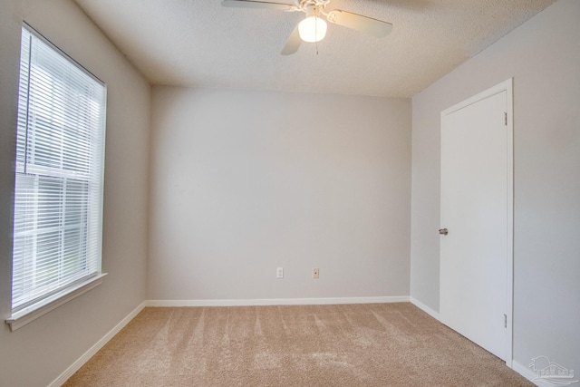 4117 Pace Ln, Pace, FL 32571 - spare room with light carpet, plenty of natural light, a ceiling fan, and a textured ceiling