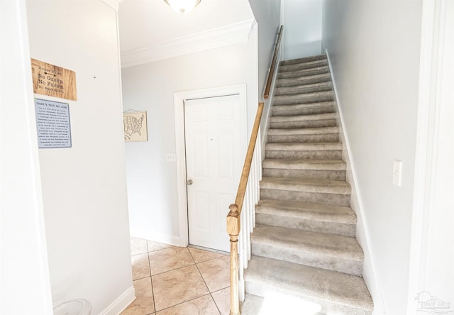 5013 Roland Rd, Pace, FL 32571 - stairs featuring ornamental molding and baseboards