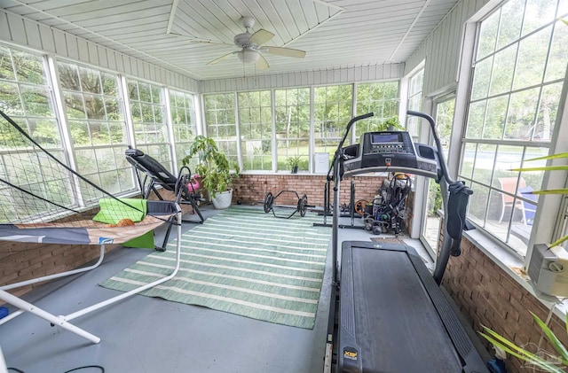 5013 Roland Rd, Pace, FL 32571 - sunroom featuring ceiling fan and plenty of natural light