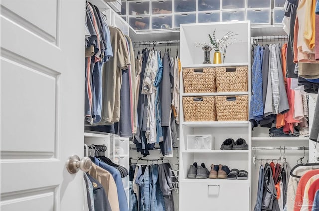 view of walk in closet
