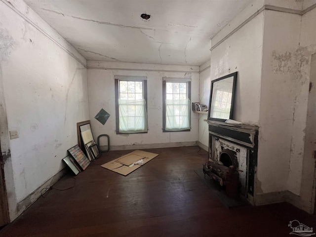 miscellaneous room featuring dark hardwood / wood-style flooring