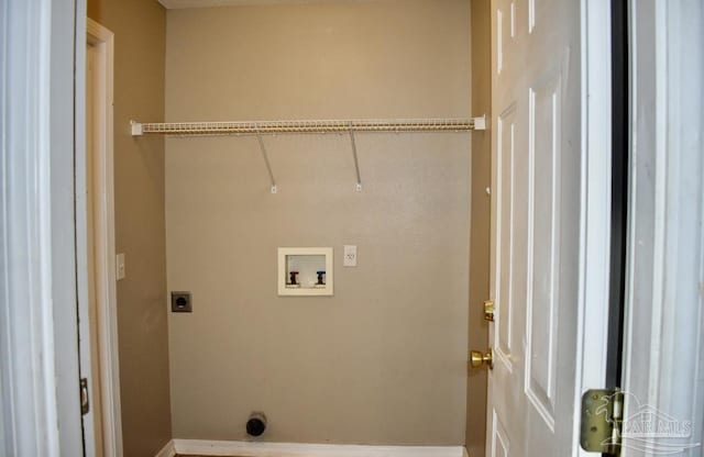 laundry room featuring hookup for an electric dryer and hookup for a washing machine