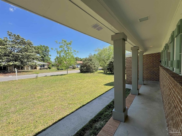 view of yard featuring visible vents