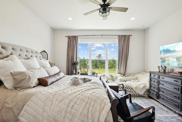 7664 Buffalo Ridge Rd, Pace, FL 32571 - bedroom featuring recessed lighting and a ceiling fan