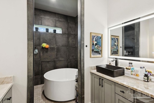 7664 Buffalo Ridge Rd, Pace, FL 32571 - bathroom featuring vanity and a soaking tub