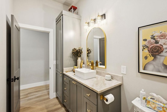 7664 Buffalo Ridge Rd, Pace, FL 32571 - bathroom featuring vanity and wood finished floors