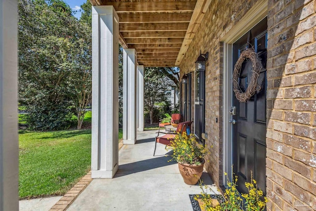 view of patio / terrace with a porch