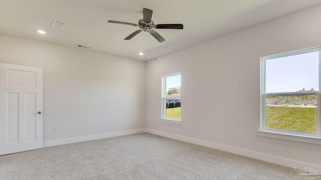 1674 Amaya Ln, Gulf Breeze, FL 32563 - empty room with light carpet, baseboards, recessed lighting, and ceiling fan