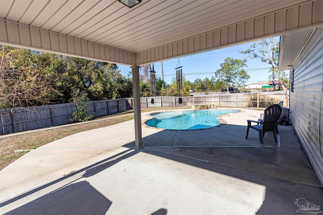 view of swimming pool featuring a patio