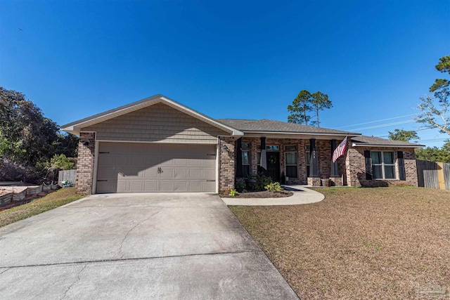 ranch-style home with a garage