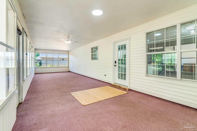9001 Thompson Dr, Pensacola, FL 32534 - unfurnished sunroom featuring ceiling fan