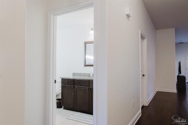 hall featuring light hardwood / wood-style floors