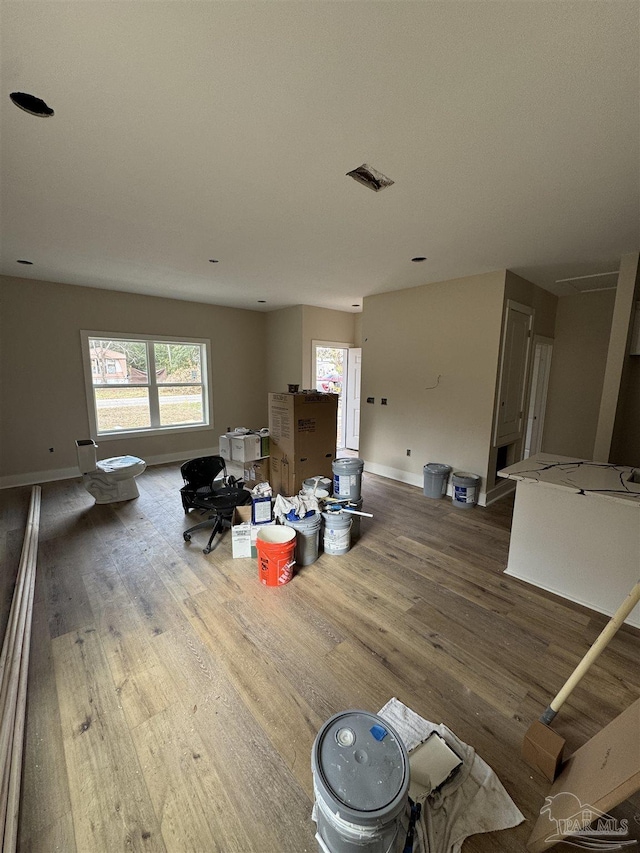 interior space with wood-type flooring