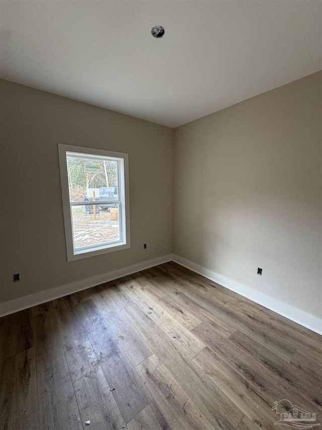 empty room featuring wood-type flooring