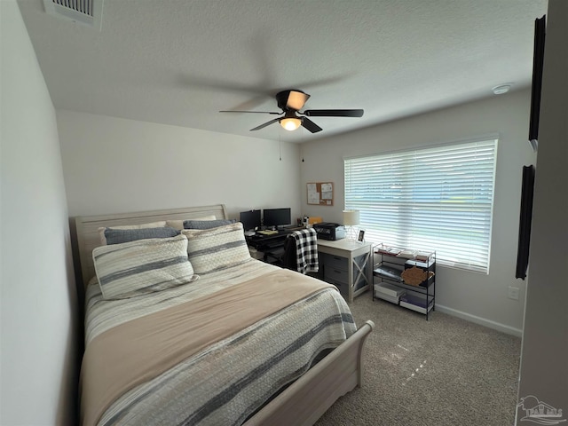 4422 Tiger Oak Ct, Pace, FL 32571 - bedroom featuring carpet flooring, baseboards, ceiling fan, and an office area