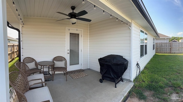 4422 Tiger Oak Ct, Pace, FL 32571 - view of patio / terrace with a ceiling fan and grilling area