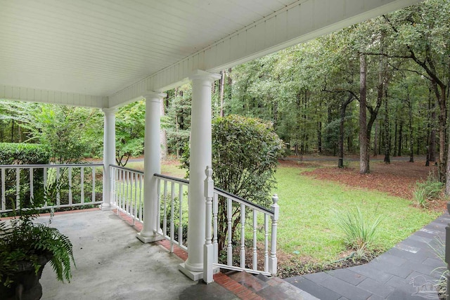 view of patio with a porch