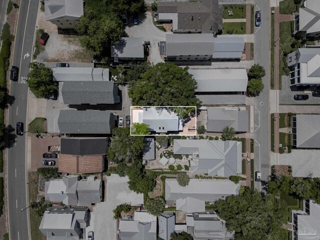 431 E Zarragossa St Unit B, Pensacola, FL 32502 - aerial view of property and surrounding area with property boundaries highlighted and nearby suburban area