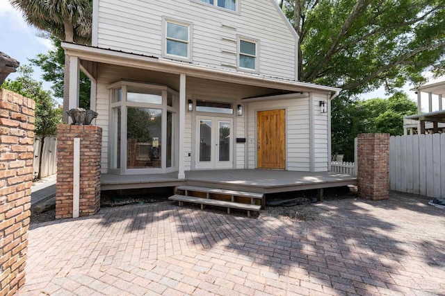 431 E Zarragossa St Unit B, Pensacola, FL 32502 - view of patio / terrace with french doors and a wooden deck