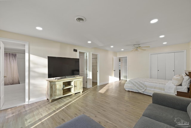 bedroom with wood-type flooring