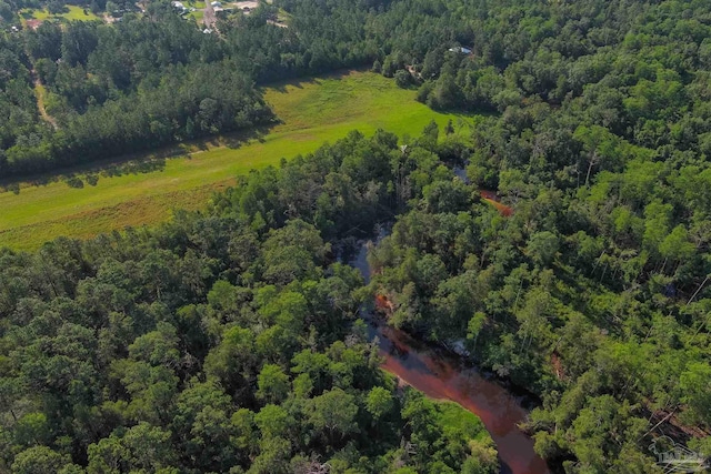 aerial view with a forest view