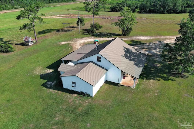 aerial view with a rural view