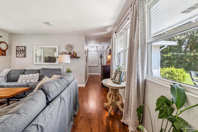 2543 Bayview Way, Pensacola, FL 32503 - living area with hardwood / wood-style flooring and baseboards
