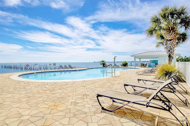 154 Ethel Wingate Dr Unit 109, Pensacola, FL 32507 - view of swimming pool with a water view and a patio area