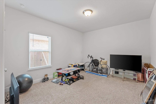 game room featuring carpet