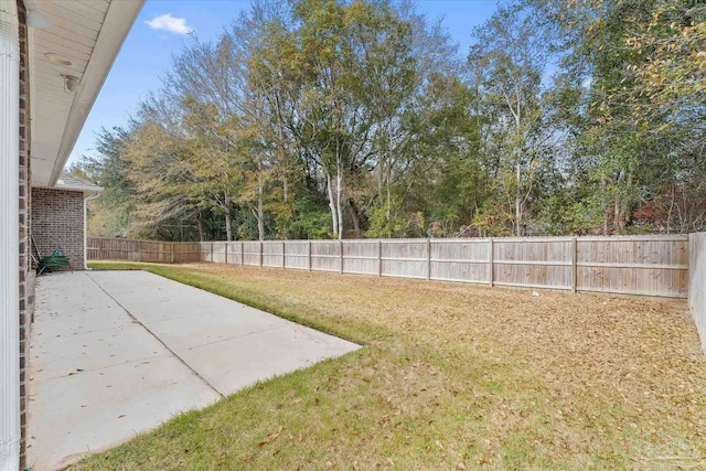 view of yard with a patio area