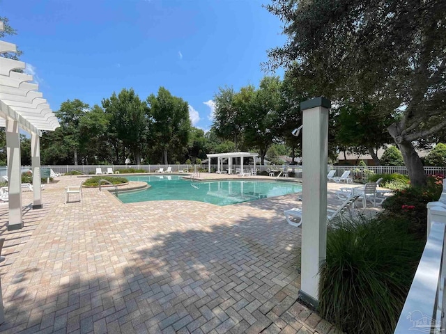 view of pool featuring a patio area