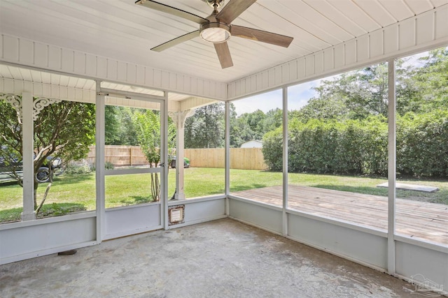 2724 Ashbury Ln, Cantonment, FL 32504 - unfurnished sunroom with ceiling fan