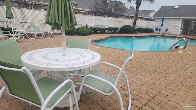 view of pool with a patio area